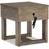 image:imageSignature Design by Ashley 1Piece Wood End Table with USB Grayish Brown