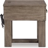 image:imageSignature Design by Ashley 1Piece Wood End Table with USB Grayish Brown