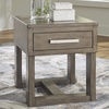 image:imageSignature Design by Ashley 1Piece Wood End Table with USB Grayish Brown