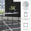 image:imageSignature Design by Ashley Ashber Contemporary MarbleTabletop Accent Table with Cross Legs White amp Black