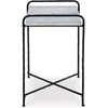 image:imageSignature Design by Ashley Ashber Contemporary MarbleTabletop Accent Table with Cross Legs White amp Black