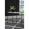 image:imageSignature Design by Ashley Ashber Contemporary MarbleTabletop Accent Table with Cross Legs White amp Black