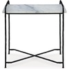 image:imageSignature Design by Ashley Ashber Contemporary MarbleTabletop Accent Table with Cross Legs White amp Black