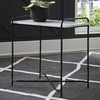 image:imageSignature Design by Ashley Ashber Contemporary MarbleTabletop Accent Table with Cross Legs White amp Black