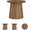 image:imageSignature Design by Ashley Ceilby Round Pedestal Accent Side Table BlackLight Brown