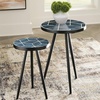 image:imageSignature Design by Ashley Clairbelle Contemporary Nesting Diamond Pattern Accent Table Set of 2 Blue
