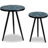 image:imageSignature Design by Ashley Clairbelle Contemporary Nesting Diamond Pattern Accent Table Set of 2 Blue