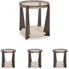 image:imageSignature Design by Ashley Frazwa Round Glass End Table Gold Side Table