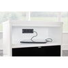 image:imageSignature Design by Ashley Gardoni Modern 1Drawer Chairside End Table with USB Ports Open Shelf and High Gloss Finish White amp Black