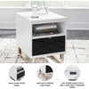 image:imageSignature Design by Ashley Gardoni Modern 1Drawer Chairside End Table with USB Ports Open Shelf and High Gloss Finish White amp Black