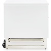 image:imageSignature Design by Ashley Gardoni Modern 1Drawer Chairside End Table with USB Ports Open Shelf and High Gloss Finish White amp Black