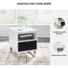 image:imageSignature Design by Ashley Gardoni Modern 1Drawer Chairside End Table with USB Ports Open Shelf and High Gloss Finish White amp Black