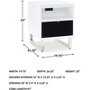 image:imageSignature Design by Ashley Gardoni Modern 1Drawer Chairside End Table with USB Ports Open Shelf and High Gloss Finish White amp Black