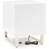 image:imageSignature Design by Ashley Gardoni Modern 1Drawer Chairside End Table with USB Ports Open Shelf and High Gloss Finish White amp Black