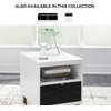 image:imageSignature Design by Ashley Gardoni Modern 1Drawer Chairside End Table with USB Ports Open Shelf and High Gloss Finish White amp Black