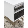image:imageSignature Design by Ashley Gardoni Modern 1Drawer Chairside End Table with USB Ports Open Shelf and High Gloss Finish White amp Black