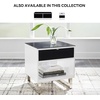 image:imageSignature Design by Ashley Gardoni Modern GlassTabletop End Table with 1 Drawer Open Shelf and High Gloss Finish White amp Black