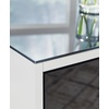 image:imageSignature Design by Ashley Gardoni Modern GlassTabletop End Table with 1 Drawer Open Shelf and High Gloss Finish White amp Black