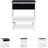 image:imageSignature Design by Ashley Gardoni Modern GlassTabletop End Table with 1 Drawer Open Shelf and High Gloss Finish White amp Black