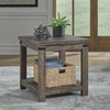 image:imageSignature Design by Ashley Hollum 24 Inch Square End Table  Rustic Brown Side Table with Storage ShelfDark Brown