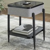 image:imageSignature Design by Ashley Jorvalee Contemporary Rectangular Accent Table with Storage Black amp Gray