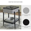 image:imageSignature Design by Ashley Jorvalee Contemporary Rectangular Accent Table with Storage Black amp Gray