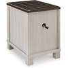 image:imageSignature Design by Ashley Narrow Chairside End Table with Charging StationDark Brown  Light Gray