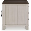 image:imageSignature Design by Ashley Narrow Chairside End Table with Charging StationDark Brown  Light Gray