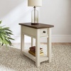 image:imageSignature Design by Ashley Narrow Chairside End Table with Charging StationDark Brown  White