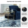 image:imageSignature Design by Ashley Nedman Modern Tempered Glass Tabletop Accent Table with Speaker Shelf USB and Qi Wireless Charging Options Black amp Metallic