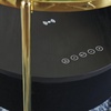image:imageSignature Design by Ashley Nedman Modern Tempered Glass Tabletop Accent Table with Speaker Shelf USB and Qi Wireless Charging Options Black amp Metallic
