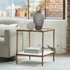 image:imageSignature Design by Ashley Ryandale Square End Table Brass Glass amp MarbleAntique Brass Finish