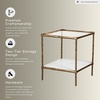image:imageSignature Design by Ashley Ryandale Square End Table Brass Glass amp MarbleAntique Brass Finish