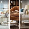 image:imageSignature Design by Ashley Ryandale Square End Table Brass Glass amp MarbleAntique Brass Finish
