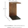 image:imageSignature Design by Ashley Solid Wood C Shaped End Table BrownBlack