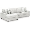 image:imageSignature Design by Ashley Stupendous Double Wide Chaise Sectional 104 inLight Gray