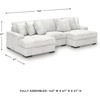 image:imageSignature Design by Ashley Stupendous Double Wide Chaise Sectional 104 inLight Gray