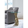 image:imageSignature Design by Ashley Vallain Leopard Gold Side Table Glass End Table
