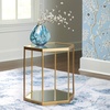 image:imageSignature Design by Ashley Veerwick Glam Metal Accent Table with Glass Top and Lower Shelf Metallic