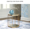 image:imageSignature Design by Ashley Veerwick Glam Metal Accent Table with Glass Top and Lower Shelf Metallic