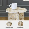 image:imageSignature Design by Ashley Wrenlane Contemporary Marble Accent Table Black amp WhiteBeige