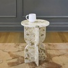 image:imageSignature Design by Ashley Wrenlane Contemporary Marble Accent Table Black amp WhiteBeige