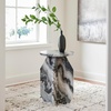 image:imageSignature Design by Ashley Wrenlane Contemporary Marble Accent Table Black amp WhiteBlack  White