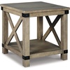 image:imageSignature Design by Ashley 1Piece End Table Farmhouse Square with ShelfRustic Brown