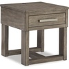 image:imageSignature Design by Ashley 1Piece Wood End Table with USB Grayish Brown