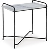 image:imageSignature Design by Ashley Ashber Contemporary MarbleTabletop Accent Table with Cross Legs White amp Black