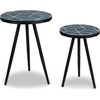 image:imageSignature Design by Ashley Clairbelle Contemporary Nesting Diamond Pattern Accent Table Set of 2 Blue