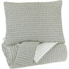 image:imageSignature Design by Ashley Doralia Modern Striped 3 Piece Coverlet Set with Shams Queen GrayQueen