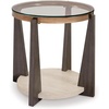 image:imageSignature Design by Ashley Frazwa Round Glass End Table Gold Side Table