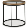 image:imageSignature Design by Ashley Korajane Round End Table Gold 20 InchLight Brown  Black
